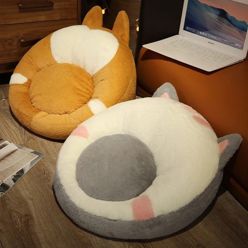 Cartoon Lazy Sofa Plush Toys Stuffed Soft Dog Dinosaur Cat Mouse Fruit Animal Pillow Butt Foot Pad for Home Decoration Gifts