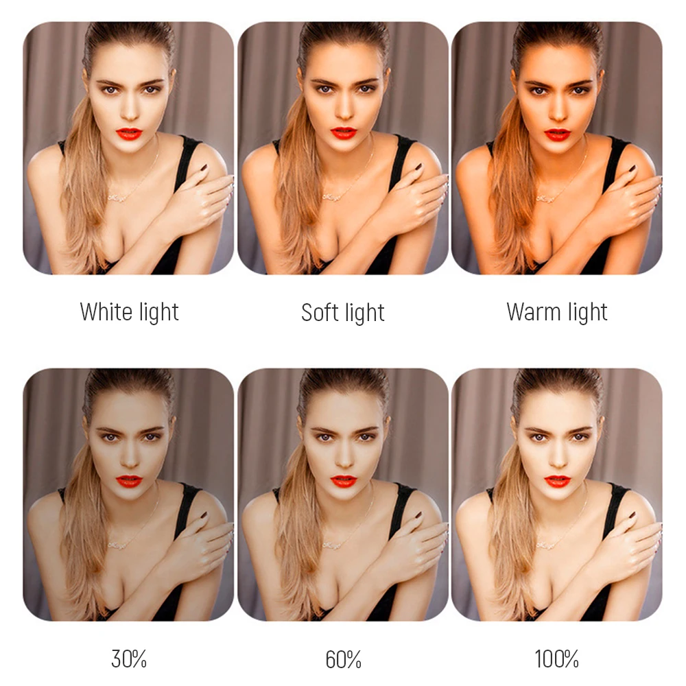 Lampu Cincin Swafoto LED Fotografi Ponsel Kamera Dapat Diredupkan 10 Inci Lampu Cincin 26CM dengan Tripod Penyangga untuk Video Makeup Studio Live