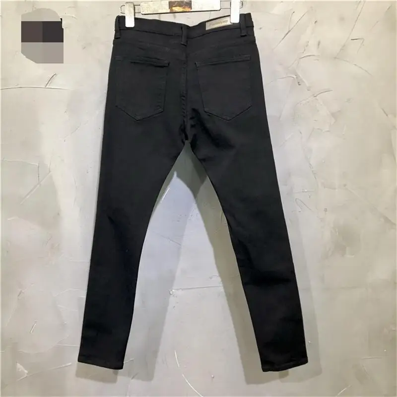 Men's Casual Pants Jeans Ripped Pants Spring And Autumn New Dark Fashion Trend Knife Cut Slim Stretch Pencil Pants