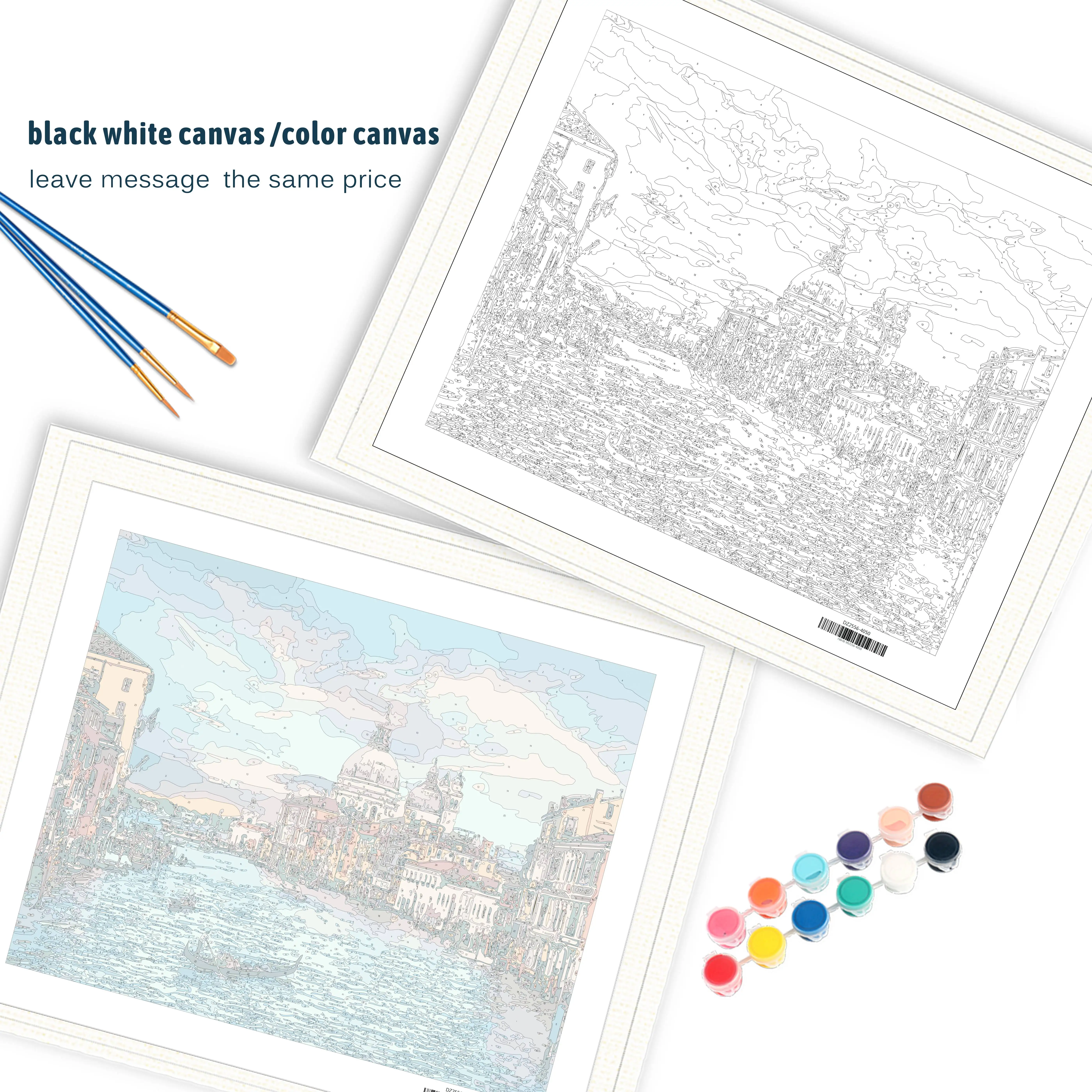 GATYZTORY Frame Picture Venice DIY Painting By Numbers Kit Landscape Acrylic Canvas By Number For Home Art Picture Paint 60x75cm