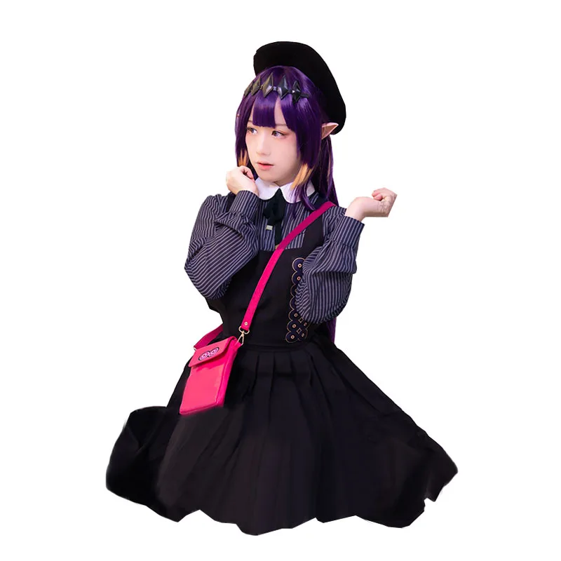 

Anime Hololive VTuber Ninomae Ina Nis Daily Uniform Party Dress Full Set Cosplay Costume Halloween Women