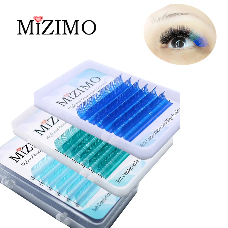 New colour grafted eyelash high quality artificial mink hair false eyelash blue series eyelash extension