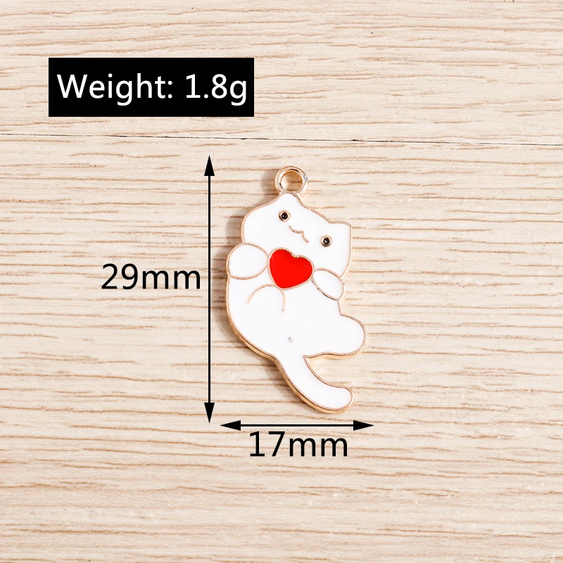10 teile/los Cartoon Tier Katze Emaille Charms für Schmuck Machen Nette Tropfen Ohrringe Anhänger Halsketten DIY Schlüsselbund Handwerk Liefert – Detail 32