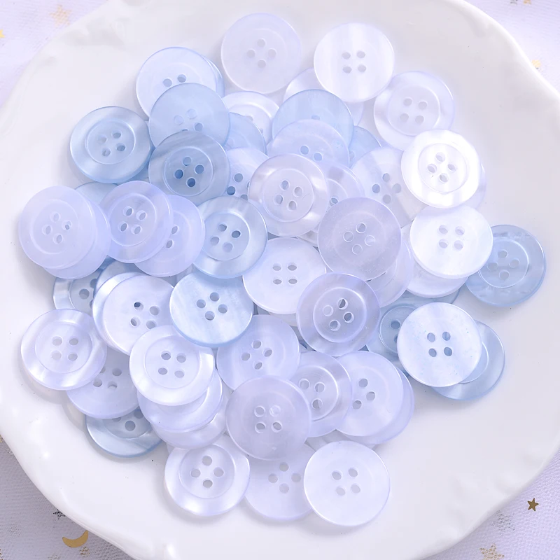 30Pcs/Pack Transparent Resin Buttons 32#(20mm) 4 Holes Mixed Color Buttons For Clothes Shirt DIY Bottons Apparrel Accessories