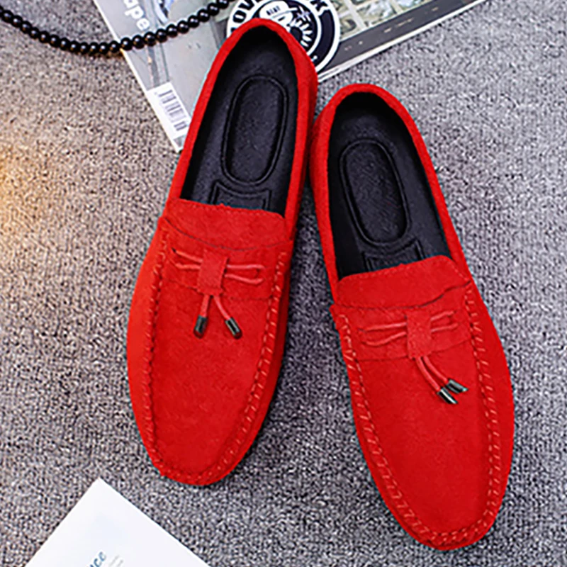 Men Casual Shoes Zapatos De Hombre Slip-On Men Loafers Shoes Casual Male Shoes Adult Red Driving Moccasin Soft Non-slip Loafer