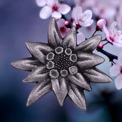 German Edelweiss Enamel Pin flower badge