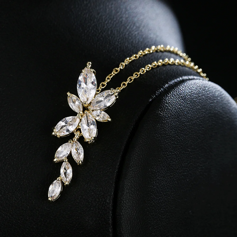 Emmaya Fashion Bridal Party Olive Branch Appearance Noble Cubic Zircon Necklace For Female Exquisite Ornament Fine Jewelry