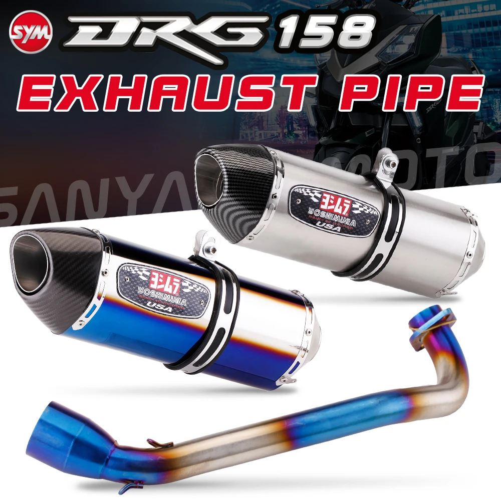 

Slip On Full Exhaust System For SYM DRG BT DRG158 DRG 158 Motorcycle Exhaust Modified Escape Moto Muffler Front Middle Link Pipe