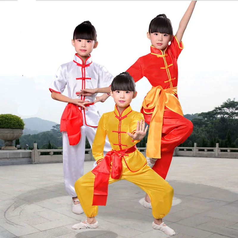 Người Lớn Bé Truyền Thống Trung Quốc Wushu Trang Phục Quần Áo Bé Trai Bé Gái KungFu Phù Hợp Với Thái Cực Võ Nghệ Thuật Đồng Bộ Trang Phục Tùy Chỉnh Logo