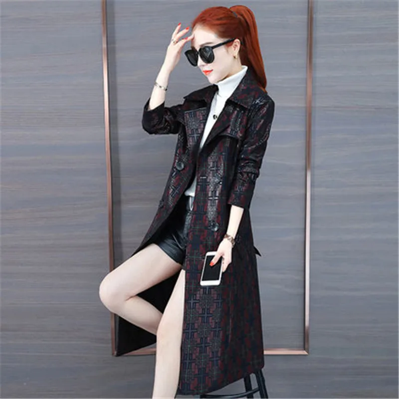 

New Women's Clothes Trench Coat Spring Sashes Cloak Dust Coat Slim Waist Outerwear Stylish Lady Long Windbreakers Coats A25