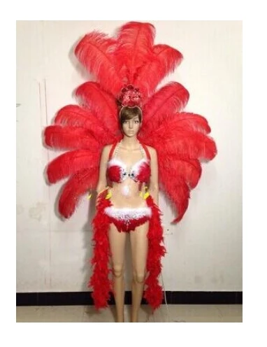 Disfraces de plumas para Cosplay, traje de tablero de flores y plumas para mujer, actuación de showgirl, ropa de baile sexy de cabaret para carnaval