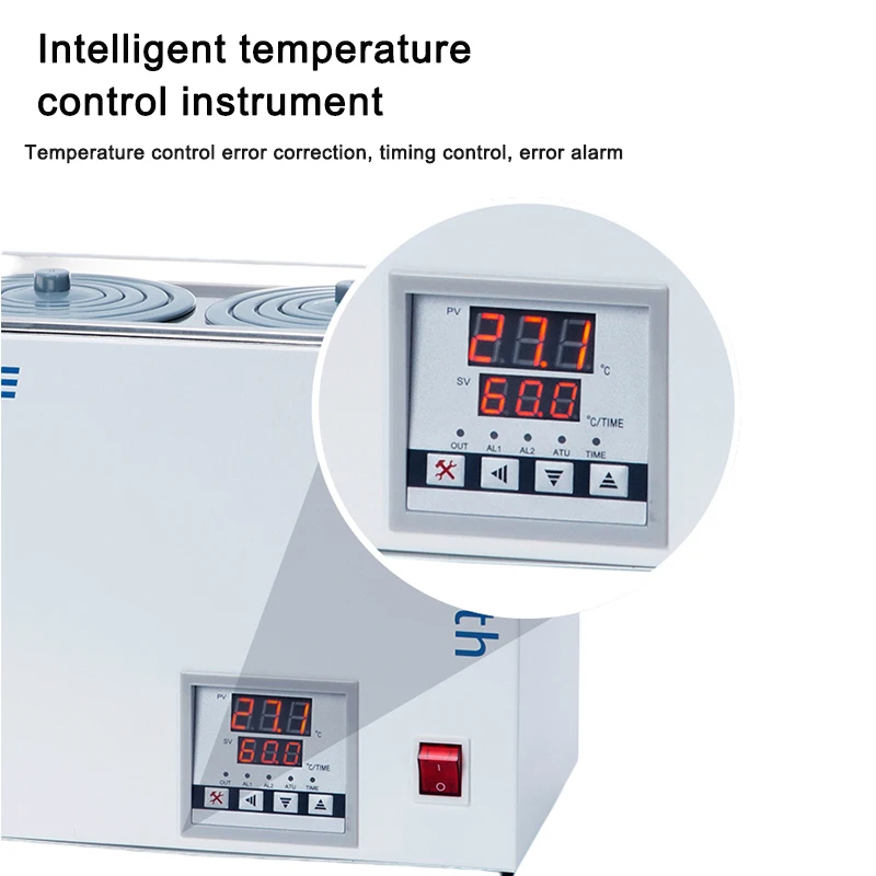 Electric Hot Water Bath Lab Water Bath Constant Temperature LED Display Thermostat Tank 1 2 4 6 Hole Chemical Lab Equip 220V