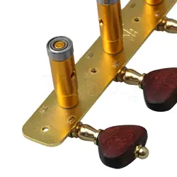 Yibuy Classical Guitar Tuners 2Pcs 3L3R Gold Plated Tuning Pegs Redwood Handle Machine Heads Replacement Parts