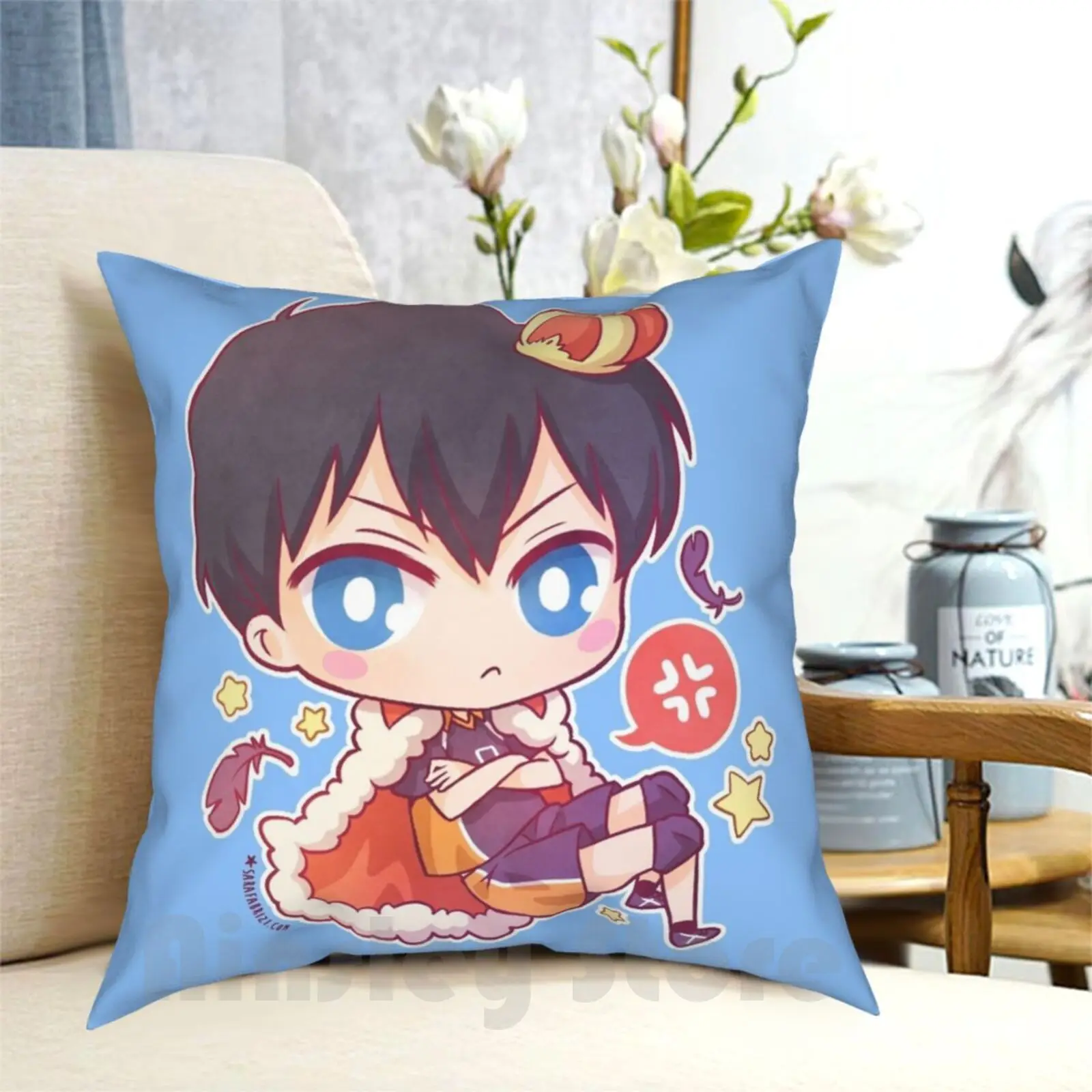 Tobio Kageyama Pillow Case Printed Home Soft DIY Pillow cover Chibi Cute Style Chibies Fanart Anime Manga Haikyuu Haikyu