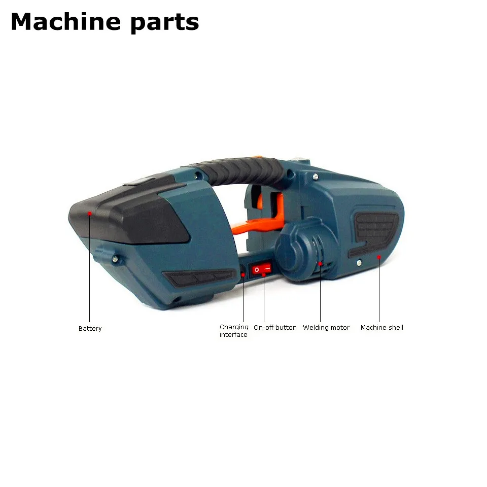 Portable Electric PP PET Strapping Machine Battery Powered Plastic Strapping Tool Banding Machine with 2 Batteries JDC16