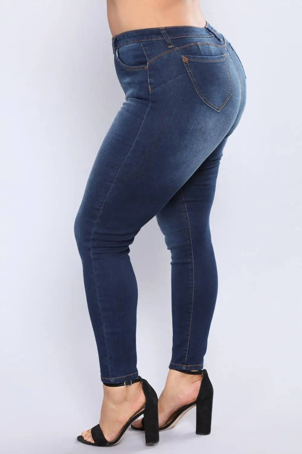 Pantalones vaqueros de cintura alta para mujer, Jeans ajustados de pies pequeños de alta elasticidad, ropa de talla grande de alta calidad, gran