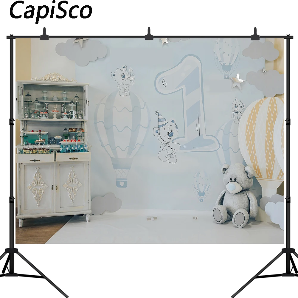 Pano de fundo para fotografia, balão de ar quente, para bebês recém-nascidos, cenário fotográfico, estrelas do urso, decoração para estúdio