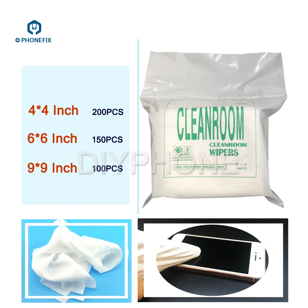 Anti-static Microfiber Dusting Cleaning Cloth Dust-Free Paper Cleanroom Wiper for Microscope Phone PCB Electronic LCD Repair