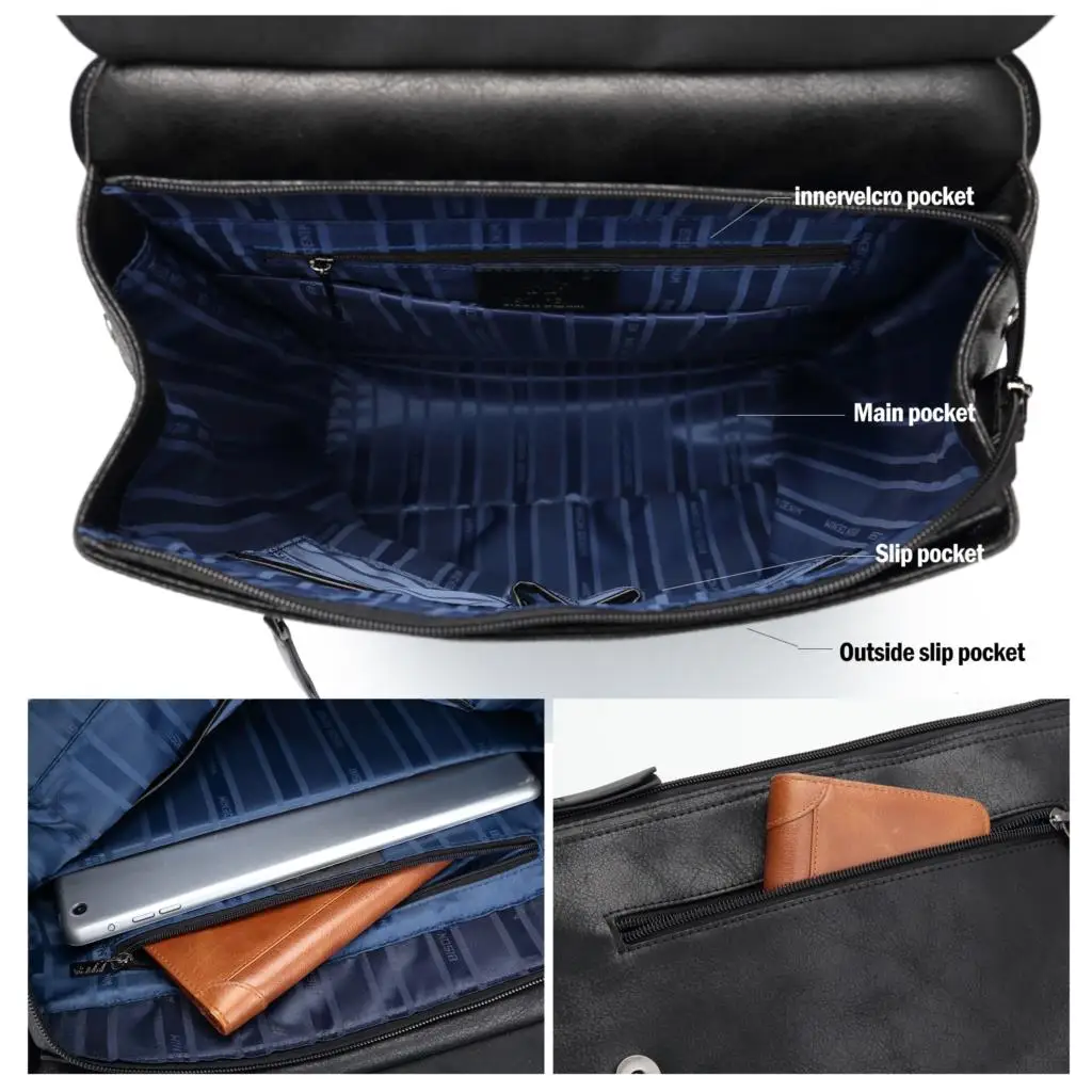 BISON DENIM – sac à dos grande capacité pour hommes, en cuir, imperméable, décontracté, pour ordinateur portable, voyage, école, nouvelle