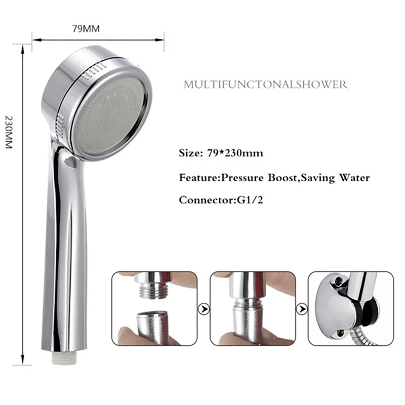 Zhang Ji Hot Patented Efficient High Pressure Shower Head Water Saving Massage Nozzle Rainfall Bathroom Handheld Shower Head