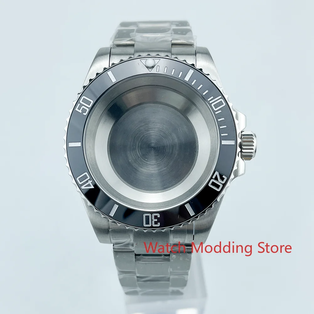 

High Quality 300M Tested WR Sapphire Crystal SUB Style Watch Case With Bracelet Fit NH35 NH36 Movement Ceramic Bezel