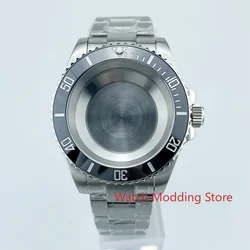 High Quality 300M Tested WR Sapphire Crystal SUB Style Watch Case With Bracelet Fit NH35 NH36 Movement Ceramic Bezel