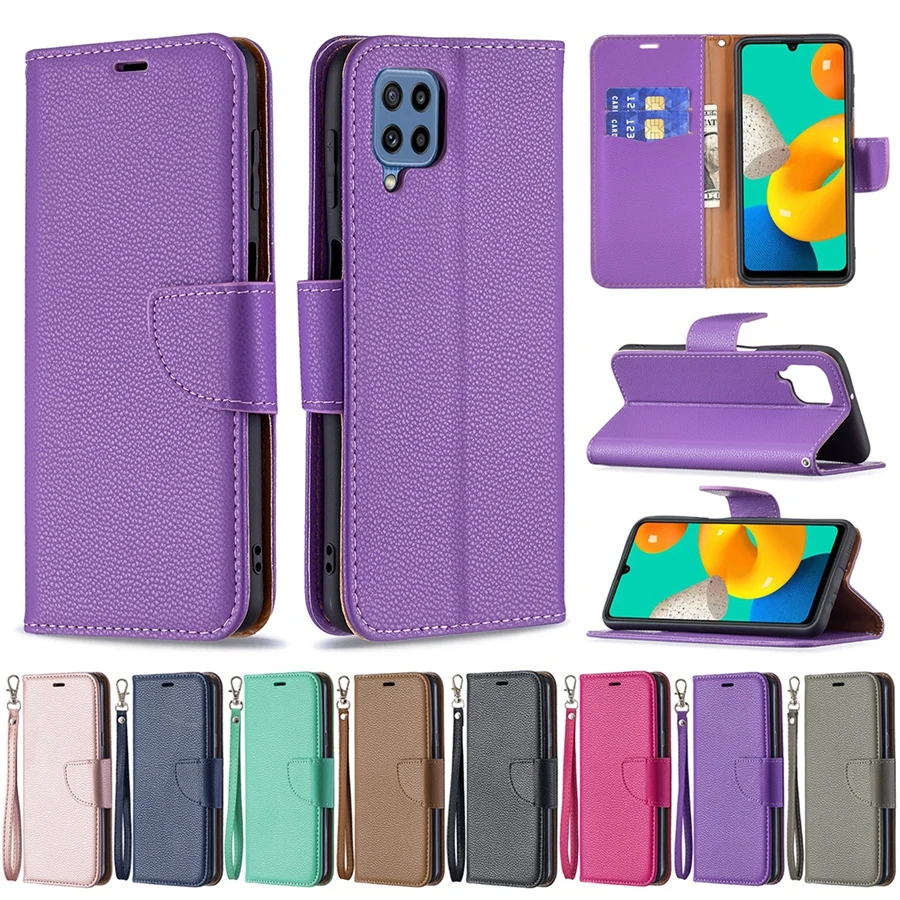 

Wallet Leather Litchi Pattern Case For Samsung Galaxy A02S A03S A12 A22 A32 A51 A52 A71 A72 A82 S21/S20 Plus/Ultra/FE S10 Plus