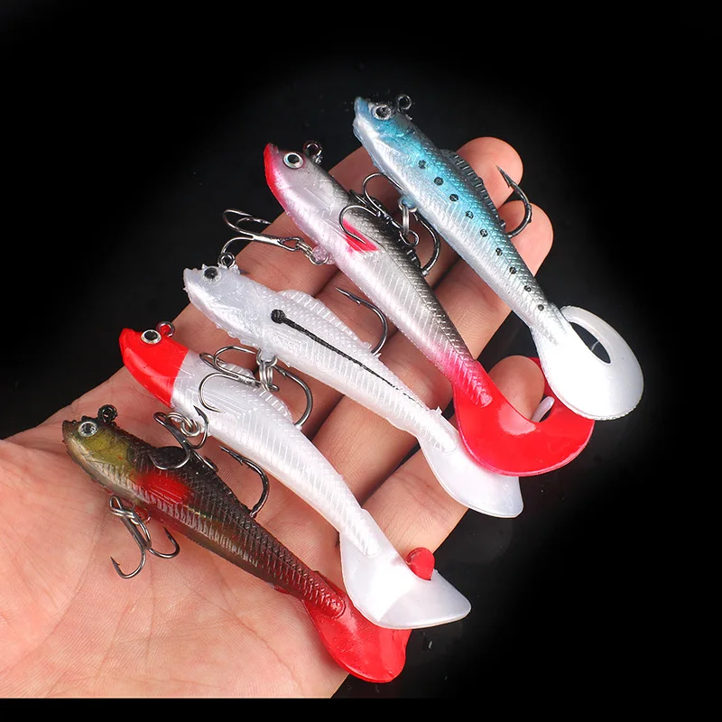 1 Pcs Lead Head Silicone Soft Lure Fishing Jig Wobbler Swimbait 9.5cm 9.5g Isca Artificial Bait Carp Bass Fish Pesca Tackle