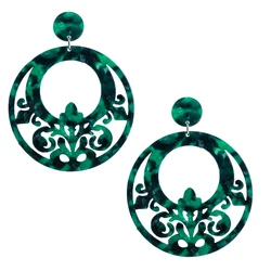 New Fashion Dangle Earring Colorful Acetate jewelry Ethnic Tortoiseshell Women's earrings Flamenco Dancers Accessories Wholesale