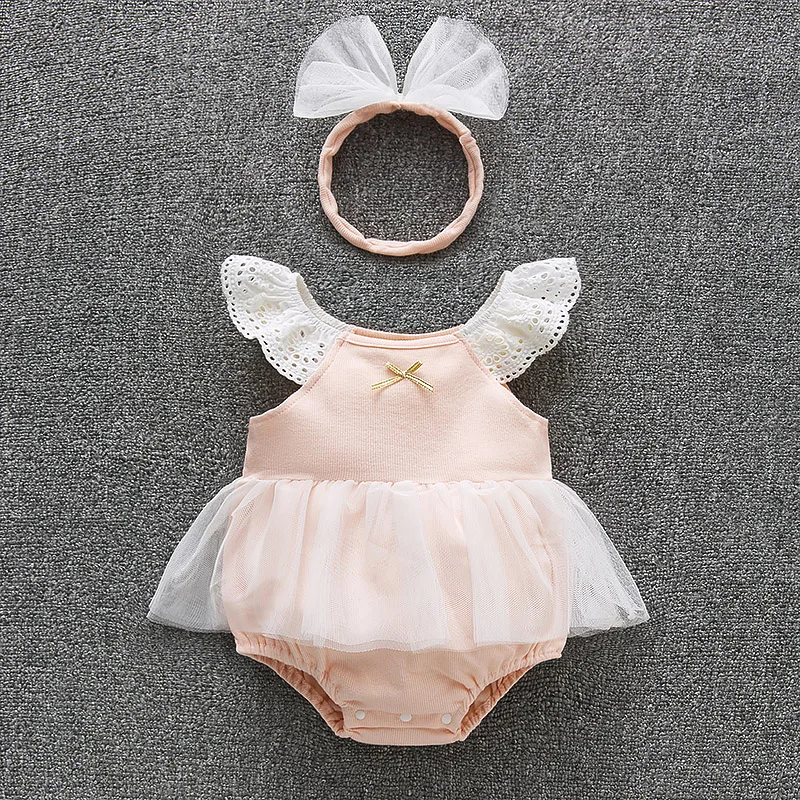 Ruffles Sleeveless Summer Baby Girl Bodysutis Princess Infant Girl Jumpsuit Onesie Clothes