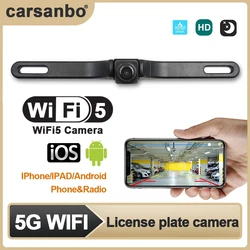 Carsanbo License Plate 5Gwifi Rear View Camera HD Wifi Wireless Night Vision Waterproof 170 Degree Parking Rear View Camera