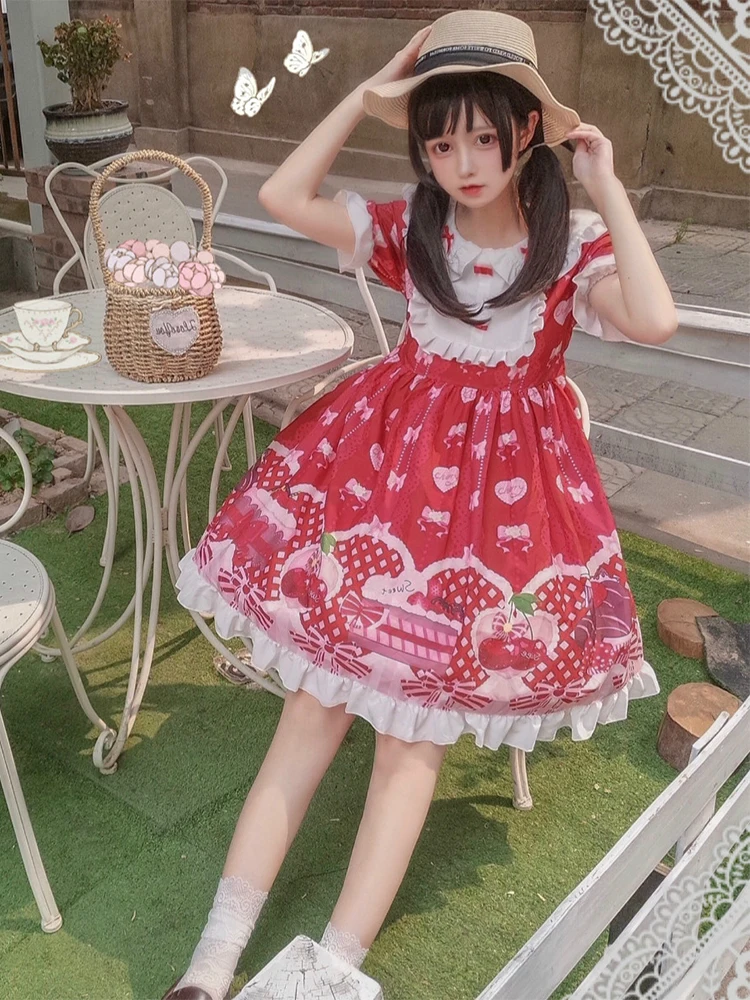 Lolita Style 2019 Summer New Japanese Sweet Vintage Dress Kawaii Princess Dress Cos Tea Party Loli Dress Party Vestidos