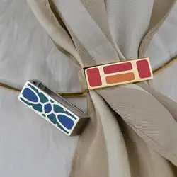 silk version of the enamel color rectangular scarf buckle high-end classic simple version scarf jewelry Accessories