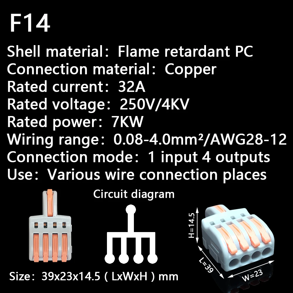 Mini Fast Wire Cable Conectores, Condutor Compacto Universal, Primavera Splicing, Fiação Conector, Push-in Terminal Block, SPL-42, SPL-62-82