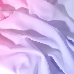 2 Tones chiffon Gauze Pink Purple Ombre Pink White Gradient Soft Dancing bridal fabric shading 150cm width, 1 Yard