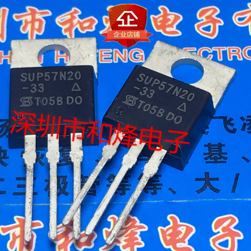 10PCS   SUP57N20-33  TO-220 200V 57A