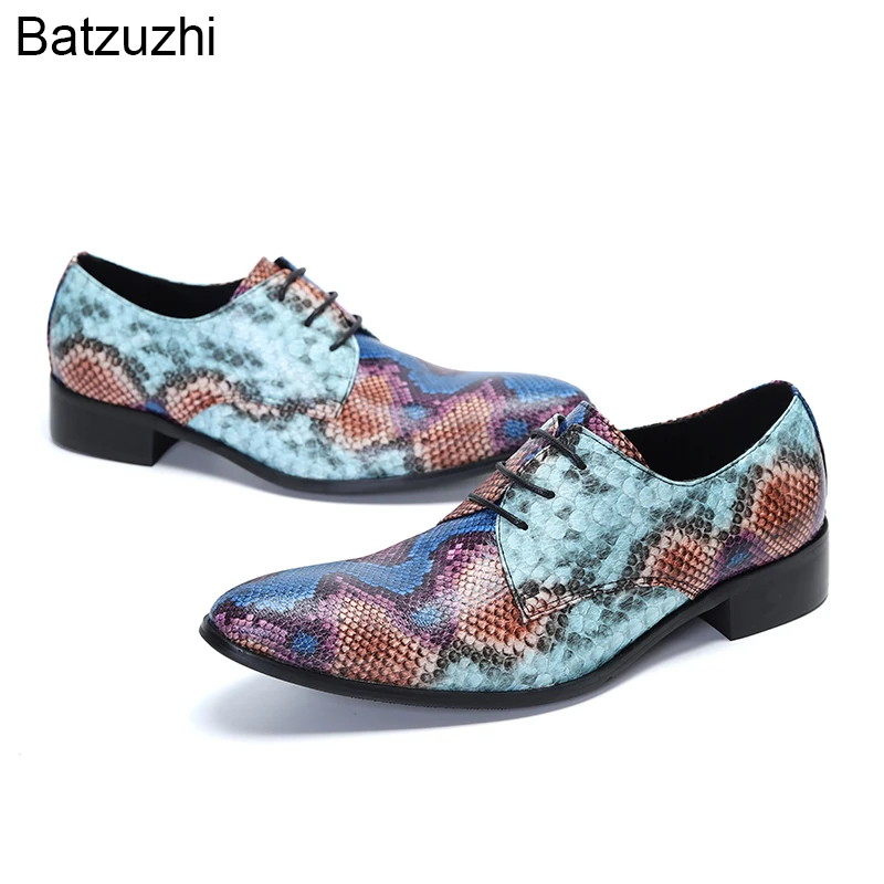 

Batzuzhi Men's Shoes 2022 New Pointed Toe Leather Dress Shoes Men Lace-up Formal Business, Party and Wedding Zapatos Hombre
