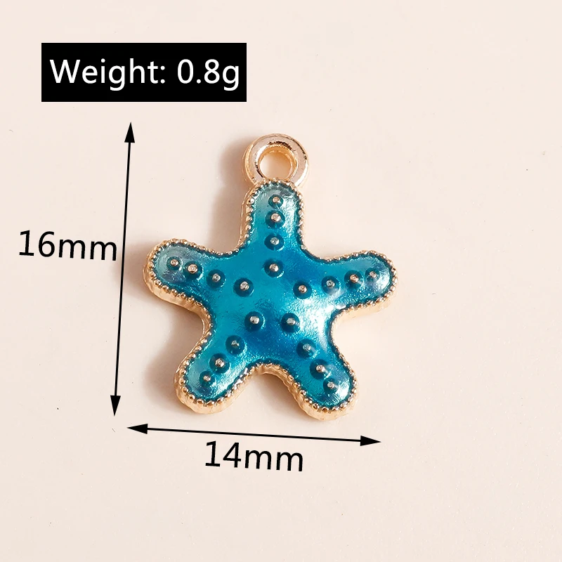 10 stücke Mix Nette Emaille Shell Seestern Charme Anhänger der Halskette Ohrringe Schlüsselanhänger Handemade DIY Schmuck Machen Zubehör – Detail 40