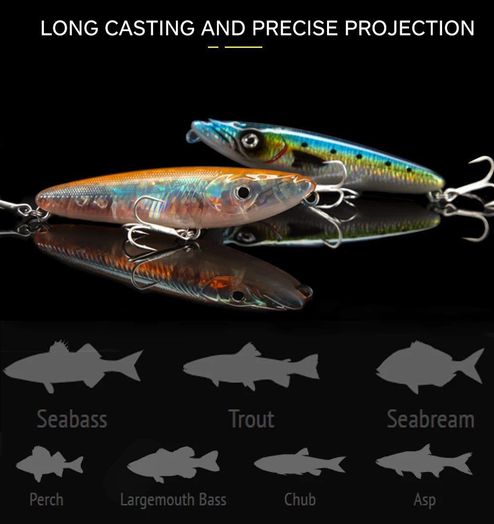 D1 Angeloberflächenköder 70 mm 6,5 g/140 mm 30 g künstlicher harter WTD Stickbait Walk The Dog für Bass Hechtköder 2022 Pecsa Tackle – Detail 7