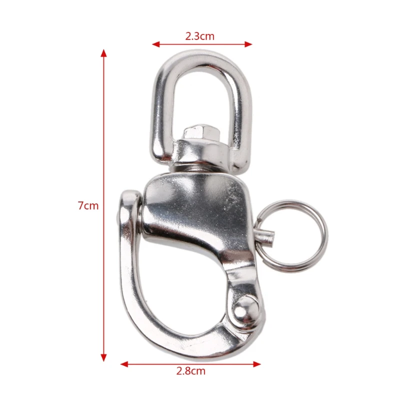 

2024 New Stainless Steel Heavy Duty Snap Shackle D Ring Swivel Bail Marine Boat Yacht Sailing