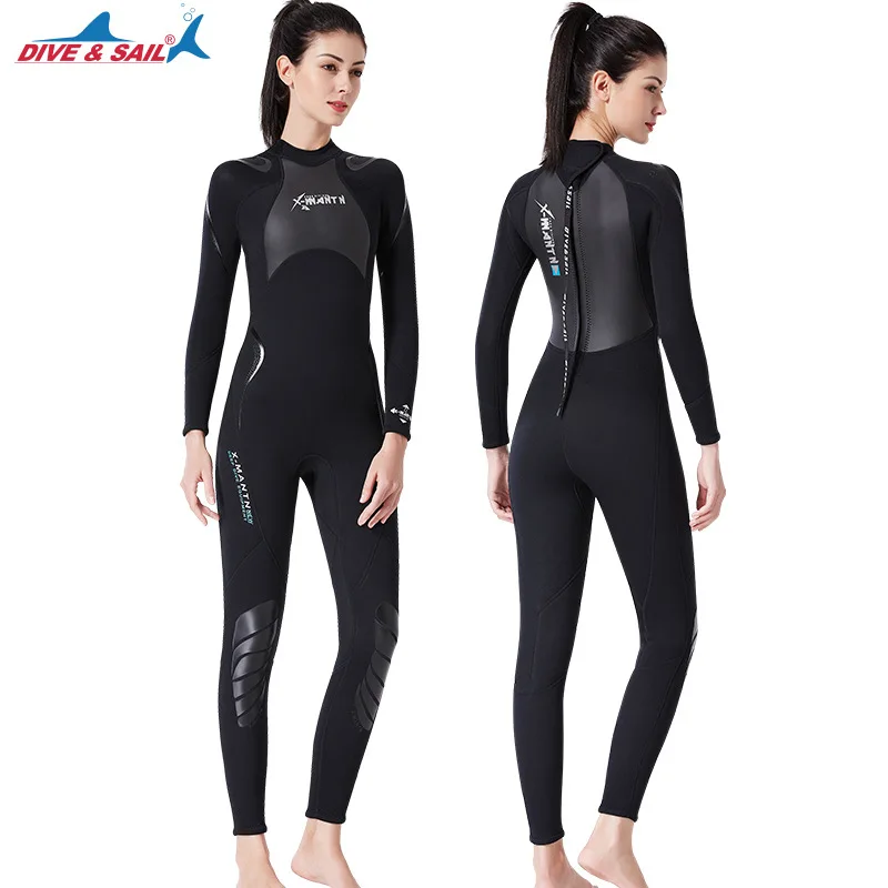 Taobo 2025 DIVE SAIL New 3mm Wetsuit Men's One-piece Warm Wetsuit Women's Long-sleeved Cold-proof Snorkeling Winter Swimwear