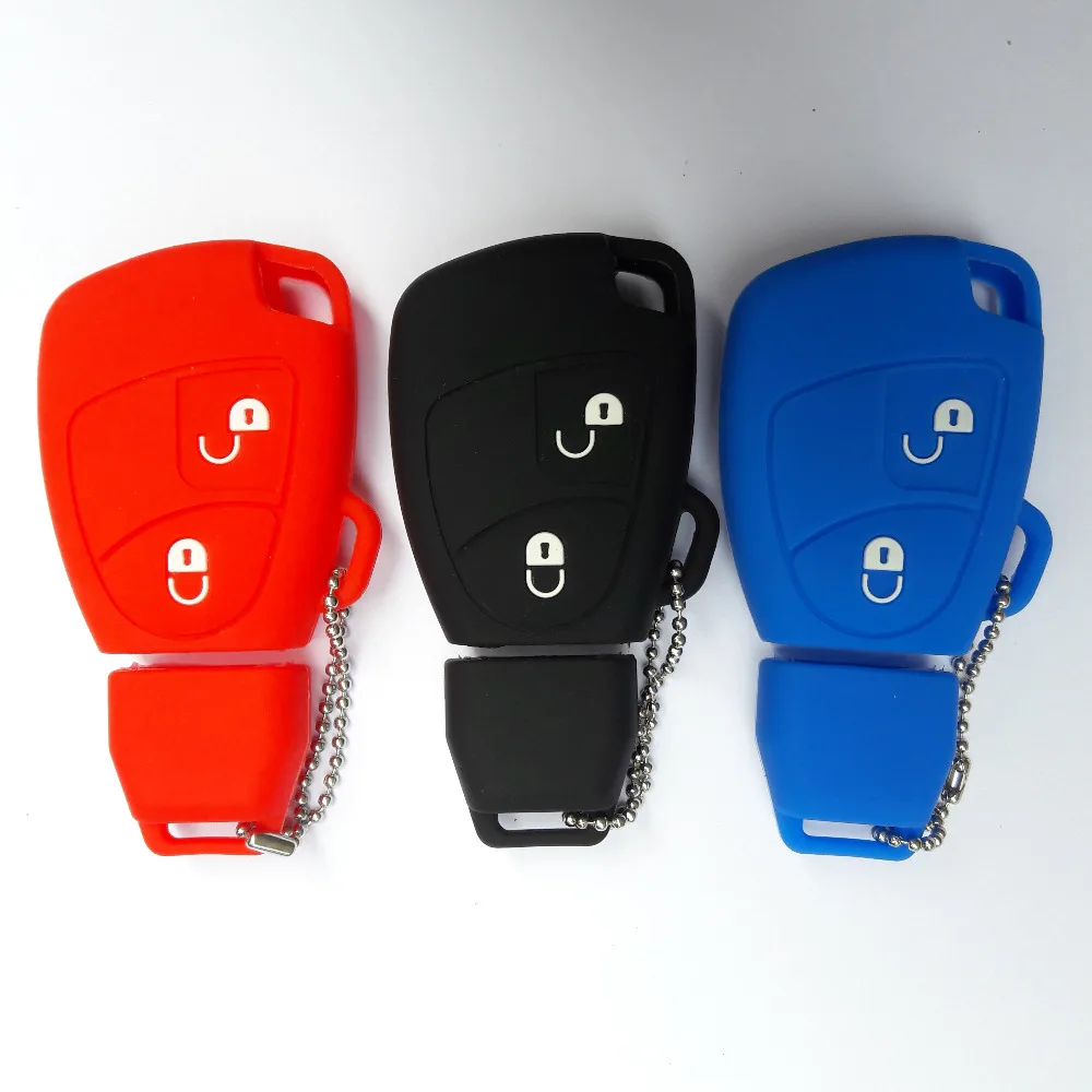 FOB Key Shell Silicon Car Key Case For Mercedes Benz B C E ML S CLK CL CLS SLK Class Sprinter 2 Button Remote Cover