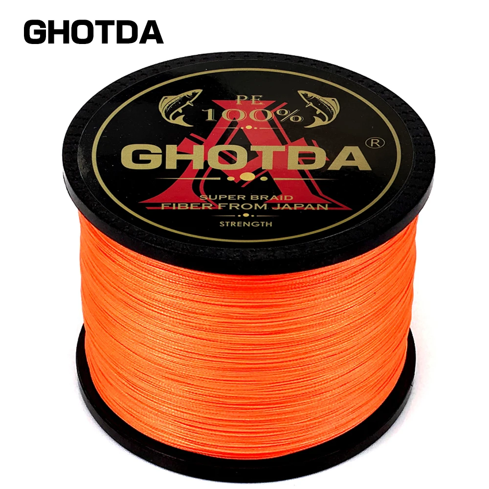 GHOTDA 8 Strands 1000M 500M 300M 100M Braid Fishing Line Multifilament Carp Fishing Line 18-78lb