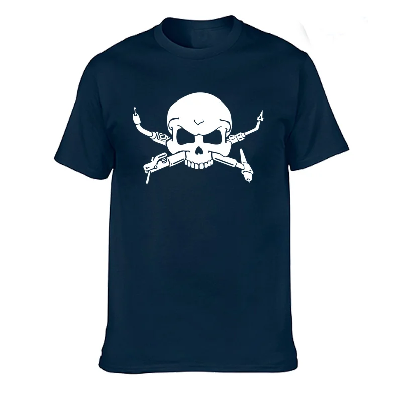 Interesting Welders Skull Funny T Shirt Casual Cotton Summer Short Sleeve T-shirt Mans Tshirt Men tops tee