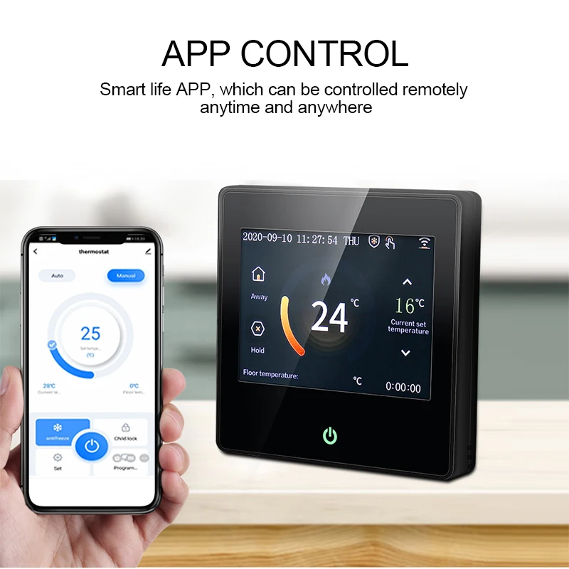 Tuya WiFi Smart Thermostat Temperature Heating Controller Water/Electric/Boiler Heating Led Touch Screen With App Voice Control