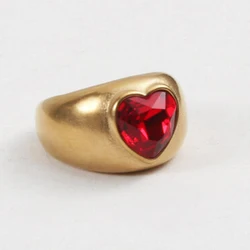 Anelli da donna di nuovo Design moda acciaio al titanio rosso a forma di cuore pietra classica amore coppia anello regalo per la festa nuziale