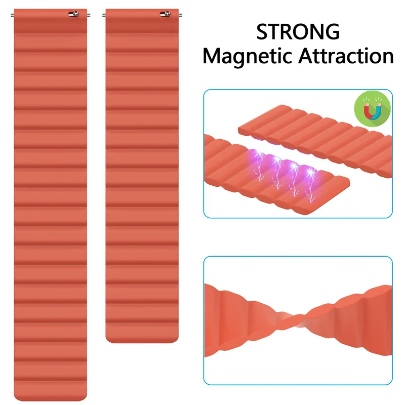 Pulseira magnética de silicone para ticwatch pro 3 2021 pulseira de relógio inteligente pulseiras de pulso para ticwatch gtx/e3 correa acessórios