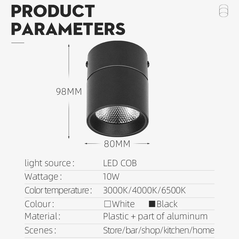 Có Thể Gập Lại COB Led Theo Dõi Đèn Bề Mặt Gắn Đèn Có Thể Điều Chỉnh Góc Đường Chiếu Sáng Điểm Đèn Cho Nhà Bếp Store