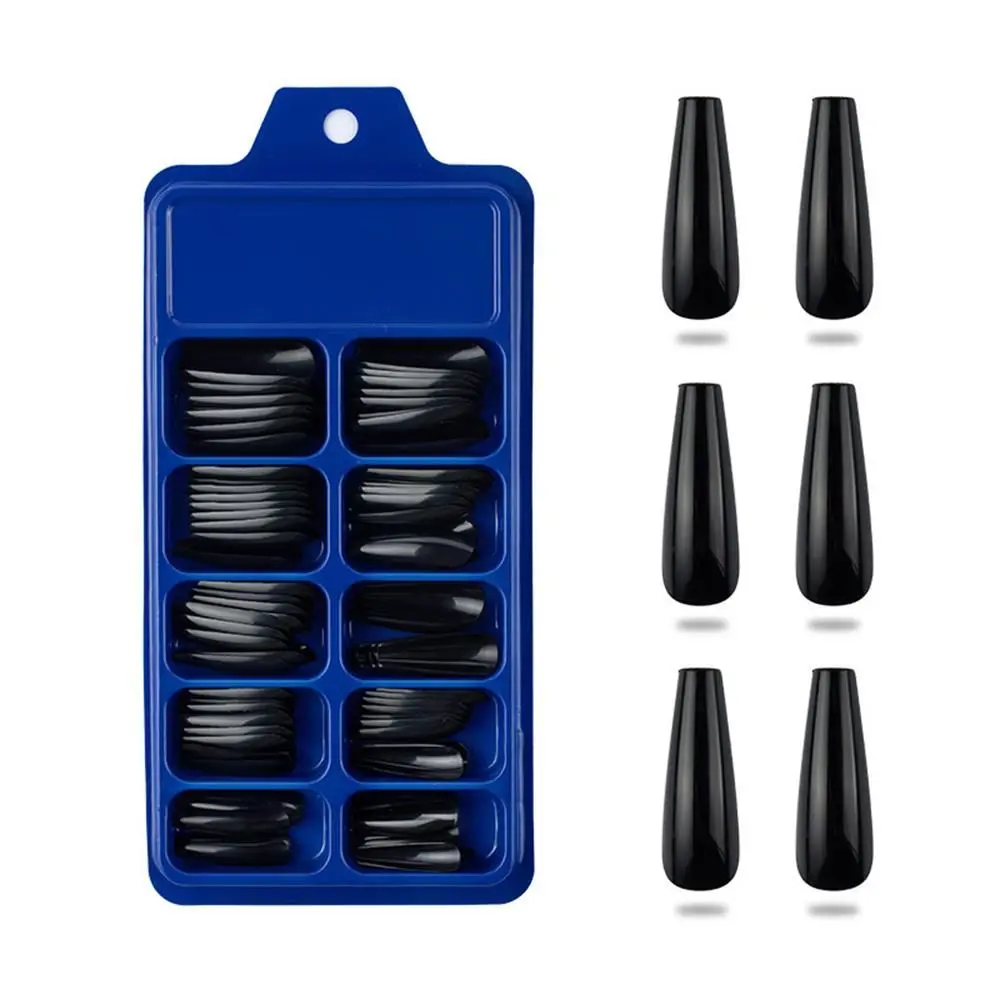 100Pcs/Set Candy color Beauty Tools Acrylic False Nail Tips Manicure Full Cover Coffin Fake Nails