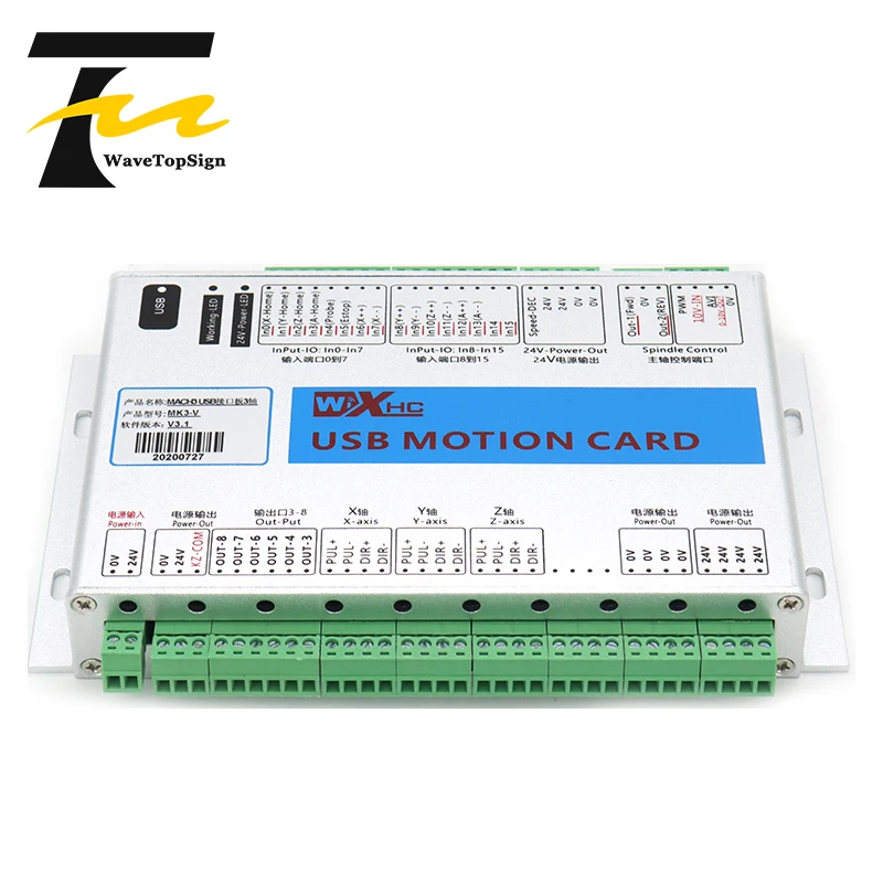 WaveTopSign Mach 3 CNC Control Card 3axis 4axis 6axis XHC MK4 CNC Mach3 USB Port Support Window 7 Systerm/stepper/servo motor